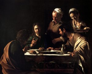 En esta pintura “Los discípulos de Emaús”, se puede apreciar este contraste llamado claroscuro