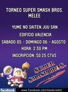 Afiches de los torneos de Super Smash Bros. Melee.