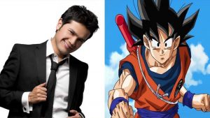 Josafat Espinosa, el malogrado cantante del opening de Dragon Ball Super, junto a Goku.